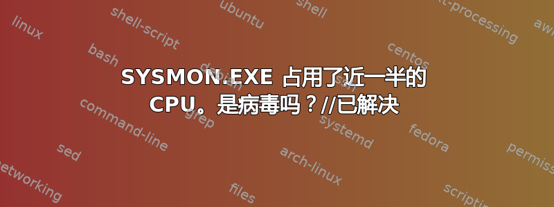 SYSMON.EXE 占用了近一半的 CPU。是病毒吗？//已解决