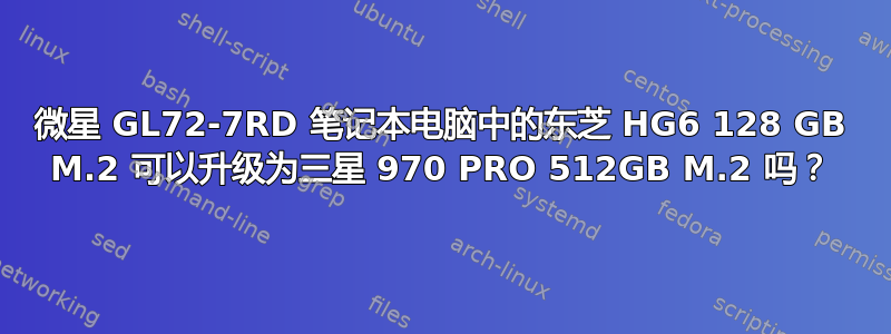 微星 GL72-7RD 笔记本电脑中的东芝 HG6 128 GB M.2 可以升级为三星 970 PRO 512GB M.2 吗？