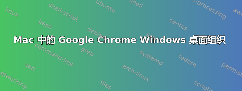 Mac 中的 Google Chrome Windows 桌面组织