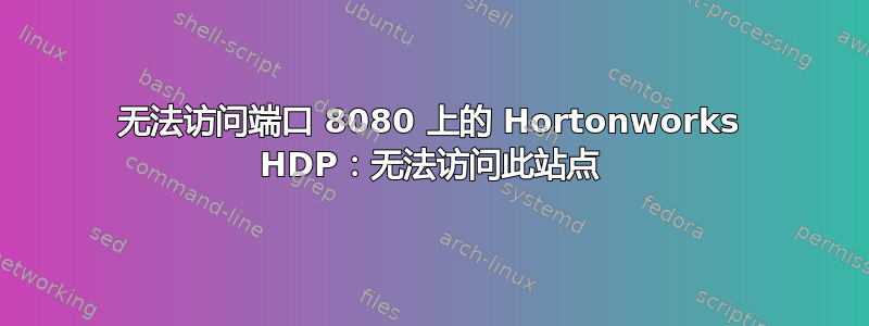 无法访问端口 8080 上的 Hortonworks HDP：无法访问此站点