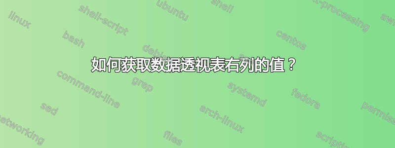 如何获取数据透视表右列的值？