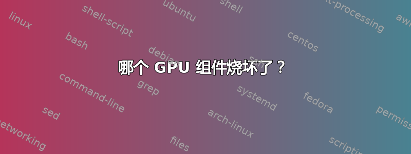 哪个 GPU 组件烧坏了？