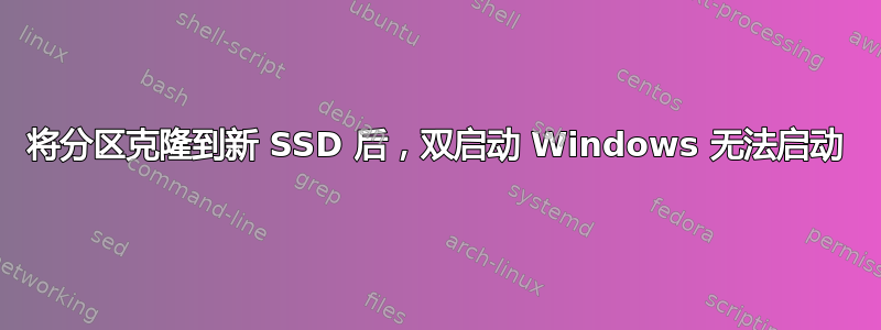 将分区克隆到新 SSD 后，双启动 Windows 无法启动