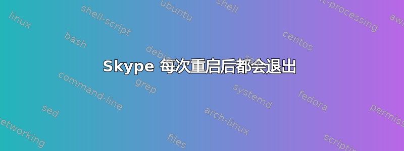 Skype 每次重启后都会退出