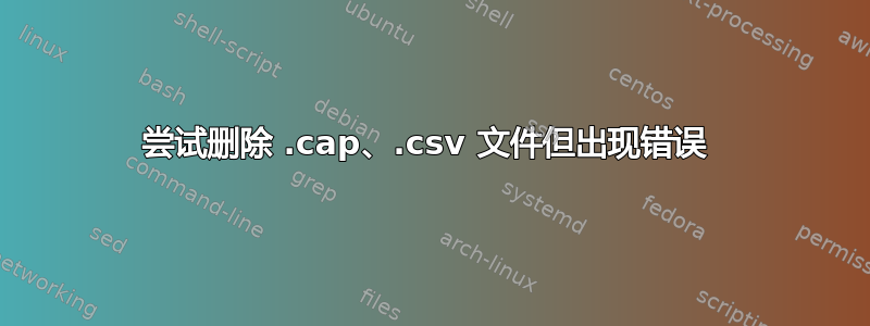 尝试删除 .cap、.csv 文件但出现错误 