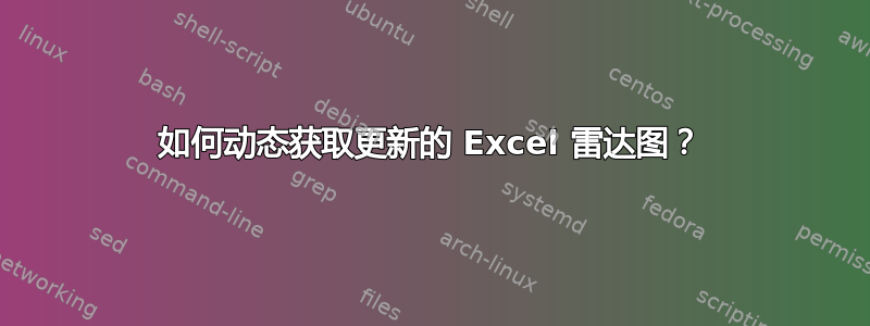 如何动态获取更新的 Excel 雷达图？