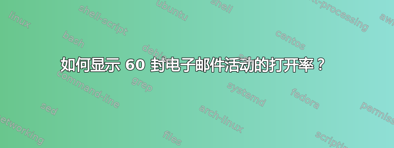 如何显示 60 封电子邮件活动的打开率？