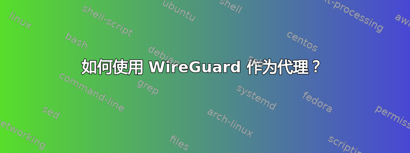 如何使用 WireGuard 作为代理？