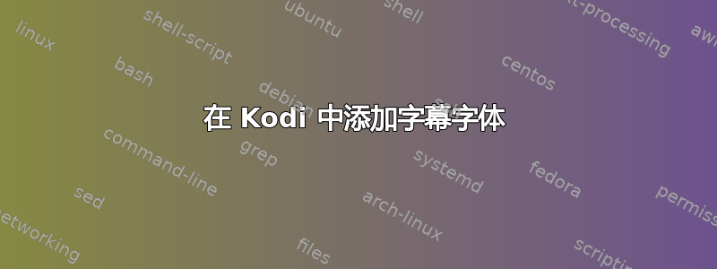 在 Kodi 中添加字幕字体