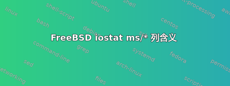 FreeBSD iostat ms/* 列含义