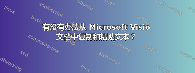 有没有办法从 Microsoft Visio 文档中复制和粘贴文本？