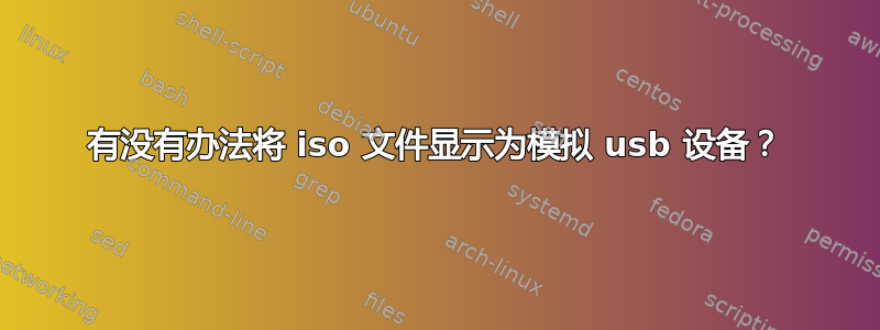 有没有办法将 iso 文件显示为模拟 usb 设备？