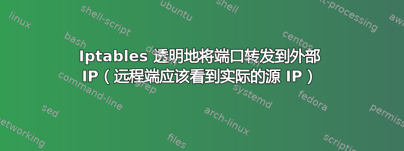 Iptables 透明地将端口转发到外部 IP（远程端应该看到实际的源 IP）