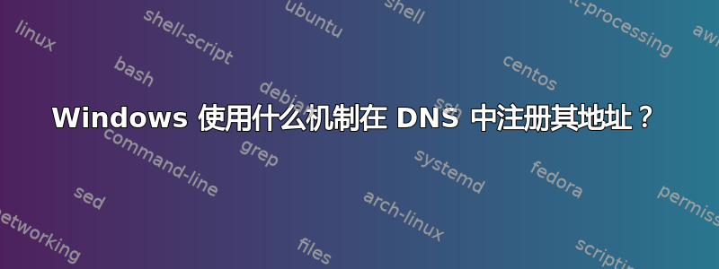 Windows 使用什么机制在 DNS 中注册其地址？