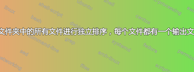 对文件夹中的所有文件进行独立排序，每个文件都有一个输出文件