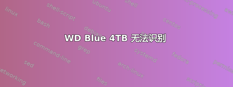 WD Blue 4TB 无法识别