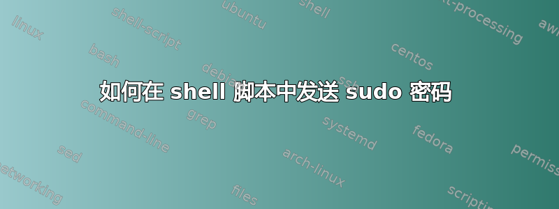 如何在 shell 脚本中发送 sudo 密码