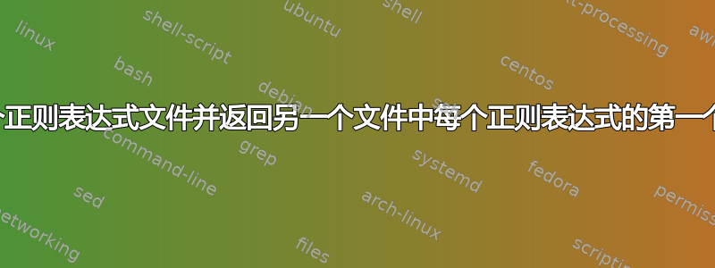 获取一个正则表达式文件并返回另一个文件中每个正则表达式的第一个匹配项