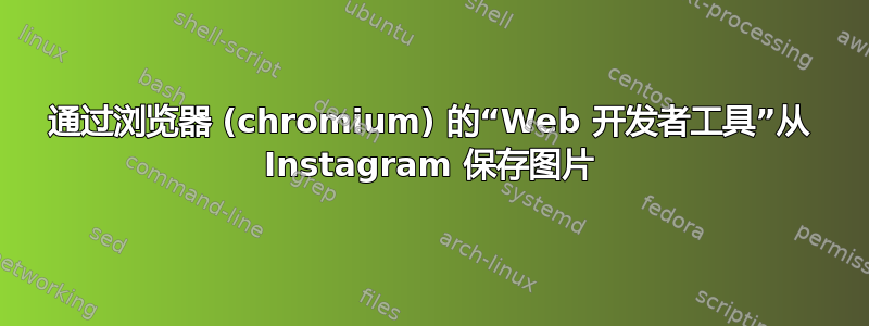 通过浏览器 (chromium) 的“Web 开发者工具”从 Instagram 保存图片