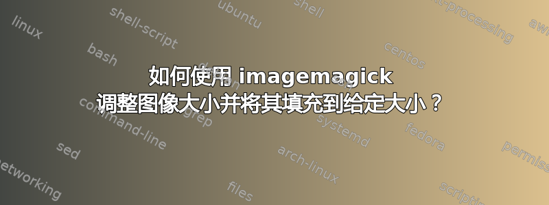 如何使用 imagemagick 调整图像大小并将其填充到给定大小？