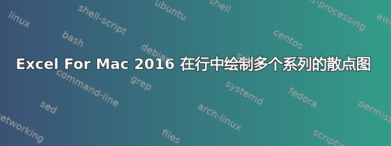 Excel For Mac 2016 在行中绘制多个系列的散点图