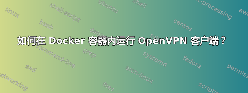 如何在 Docker 容器内运行 OpenVPN 客户端？