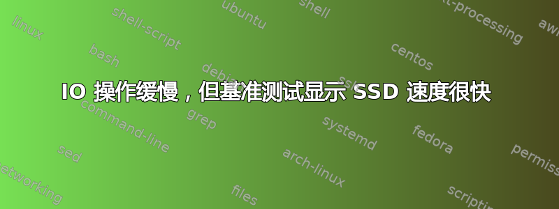 IO 操作缓慢，但基准测试显示 SSD 速度很快