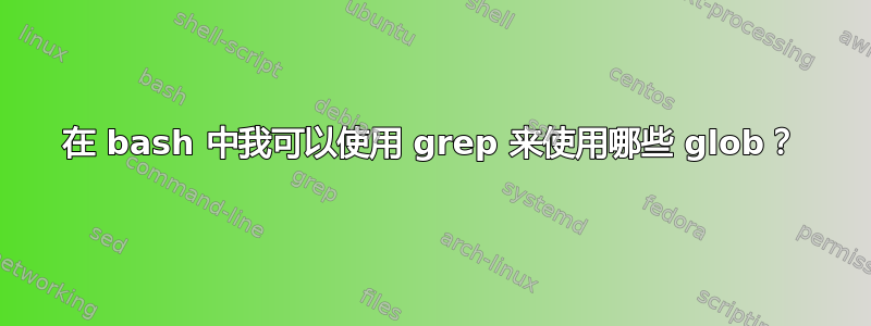 在 bash 中我可以使用 grep 来使用哪些 glob？