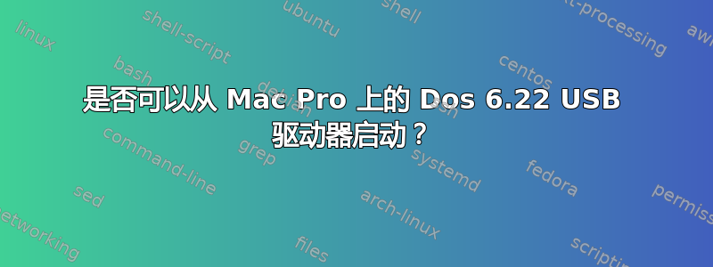 是否可以从 Mac Pro 上的 Dos 6.22 USB 驱动器启动？