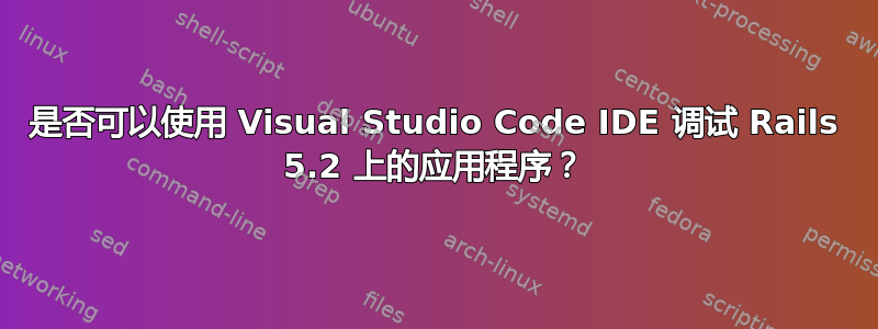 是否可以使用 Visual Studio Code IDE 调试 Rails 5.2 上的应用程序？