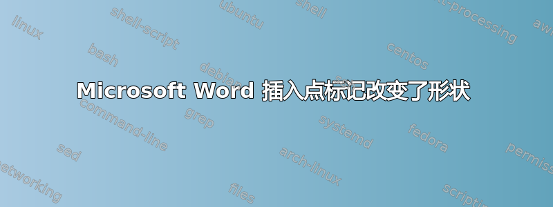 Microsoft Word 插入点标记改变了形状