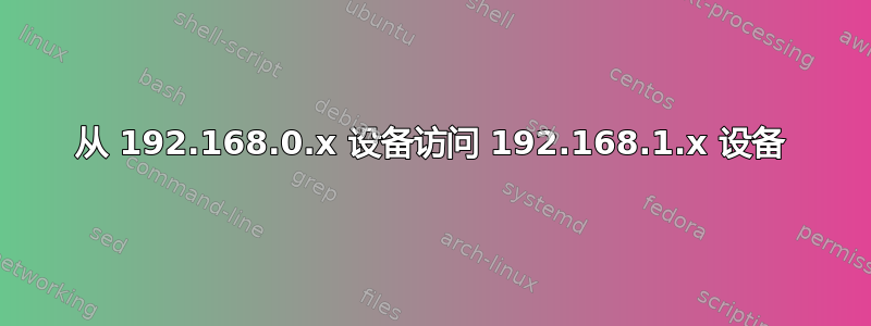 从 192.168.0.x 设备访问 192.168.1.x 设备