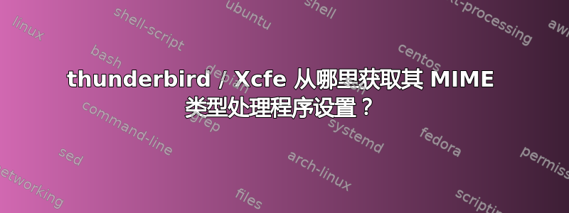 thunderbird / Xcfe 从哪里获取其 MIME 类型处理程序设置？