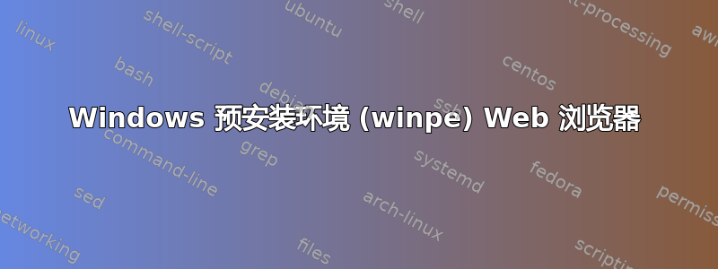 Windows 预安装环境 (winpe) Web 浏览器