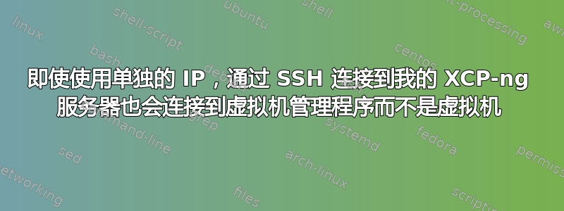 即使使用单独的 IP，通过 SSH 连接到我的 XCP-ng 服务器也会连接到虚拟机管理程序而不是虚拟机