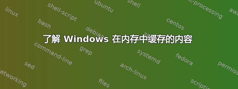 了解 Windows 在内存中缓存的内容