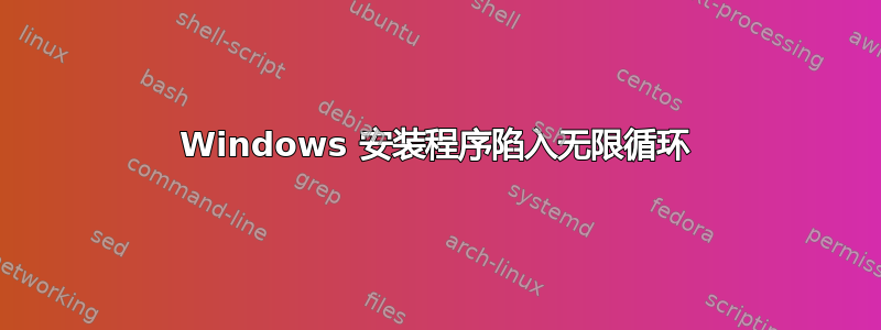 Windows 安装程序陷入无限循环