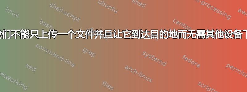 为什么我们不能只上传一个文件并且让它到达目的地而无需其他设备下载它？ 