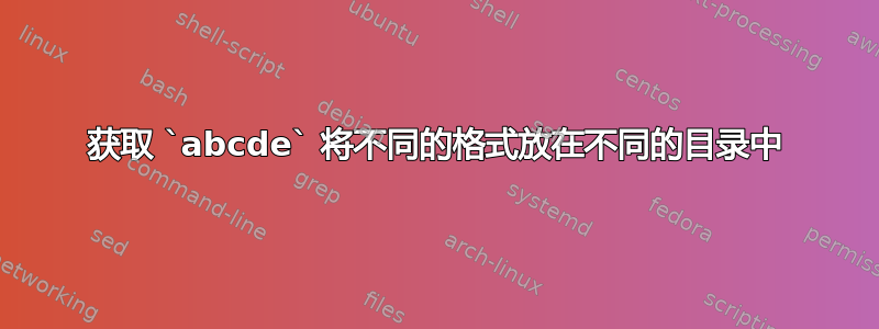 获取 `abcde` 将不同的格式放在不同的目录中