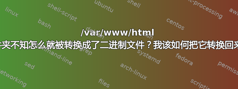 /var/www/html 文件夹不知怎么就被转换成了二进制文件？我该如何把它转换回来？