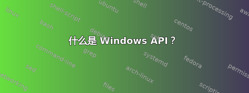 什么是 Windows API？