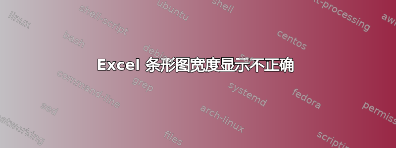 Excel 条形图宽度显示不正确