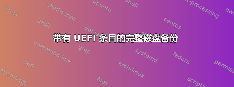 带有 UEFI 条目的完整磁盘备份