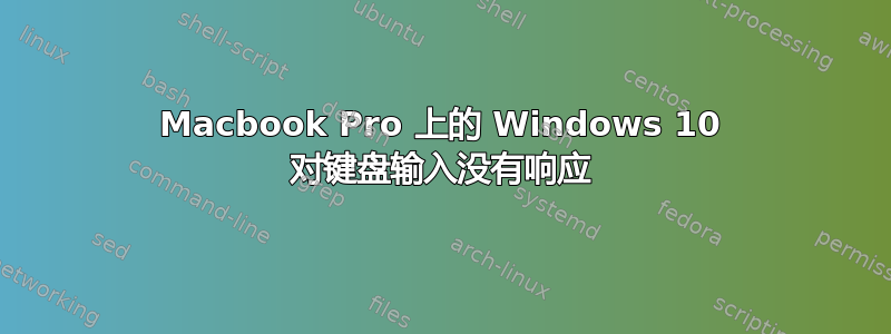 Macbook Pro 上的 Windows 10 对键盘输入没有响应