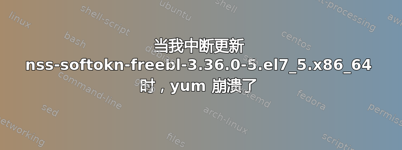 当我中断更新 nss-softokn-freebl-3.36.0-5.el7_5.x86_64 时，yum 崩溃了