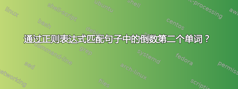 通过正则表达式匹配句子中的倒数第二个单词？