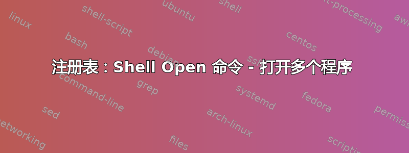 注册表：Shell Open 命令 - 打开多个程序