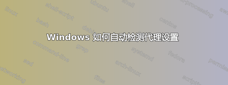 Windows 如何自动检测代理设置