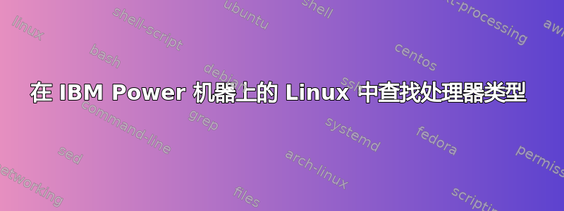 在 IBM Power 机器上的 Linux 中查找处理器类型