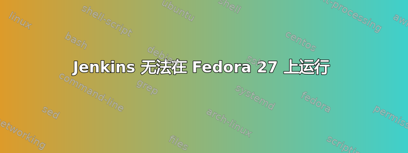 Jenkins 无法在 Fedora 27 上运行